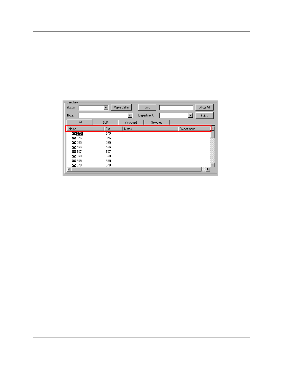 Sorting information in the directory list | Nortel Networks Attendant Console User Manual | Page 44 / 96