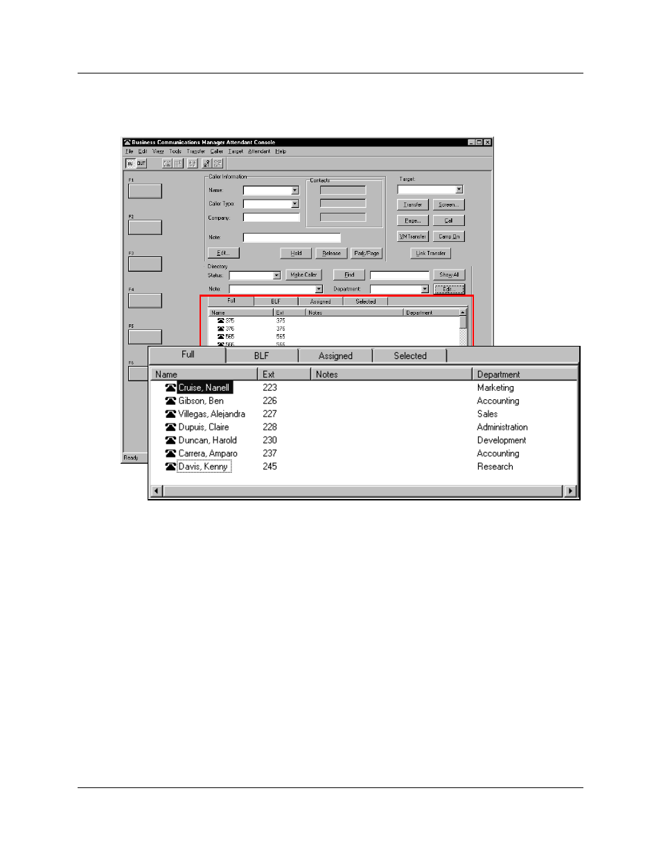 Using the directory tabs | Nortel Networks Attendant Console User Manual | Page 49 / 96