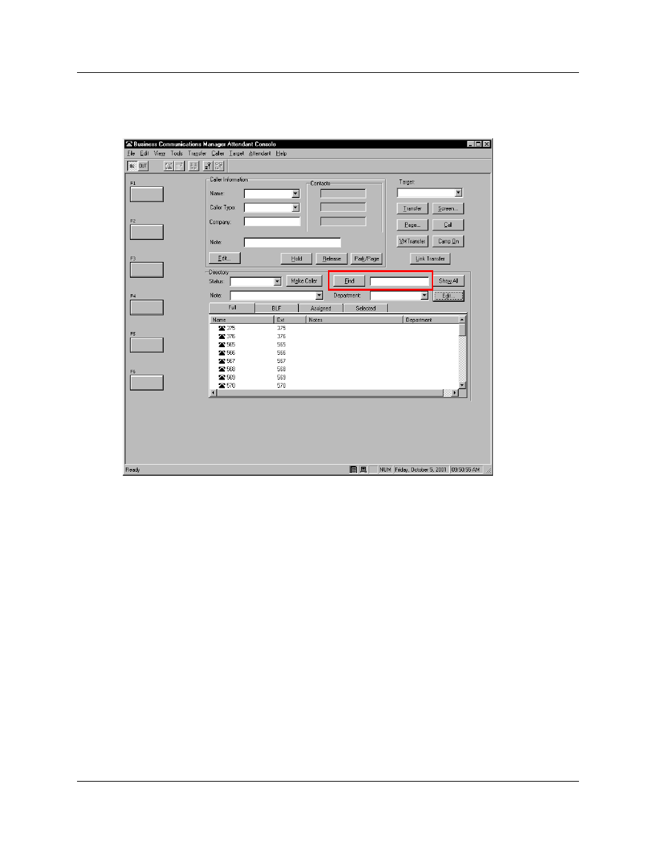 Using the directory find box | Nortel Networks Attendant Console User Manual | Page 50 / 96