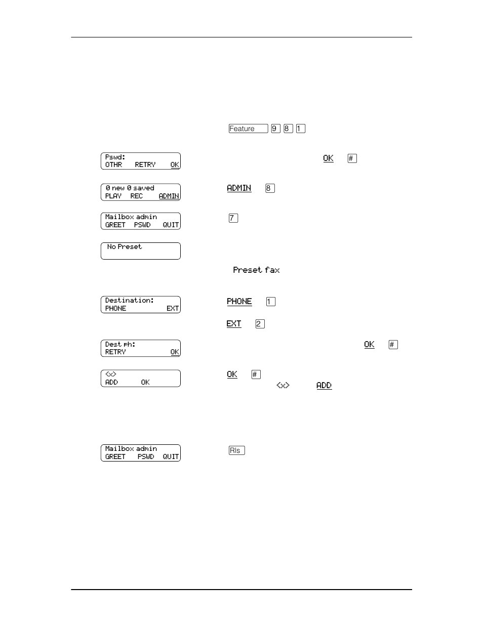 Setting up a preset fax machine, Setting up a preset fax machine 10 | Nortel Networks Enterprise Edge 2.0 Voice Messaging Fax User Manual | Page 10 / 24
