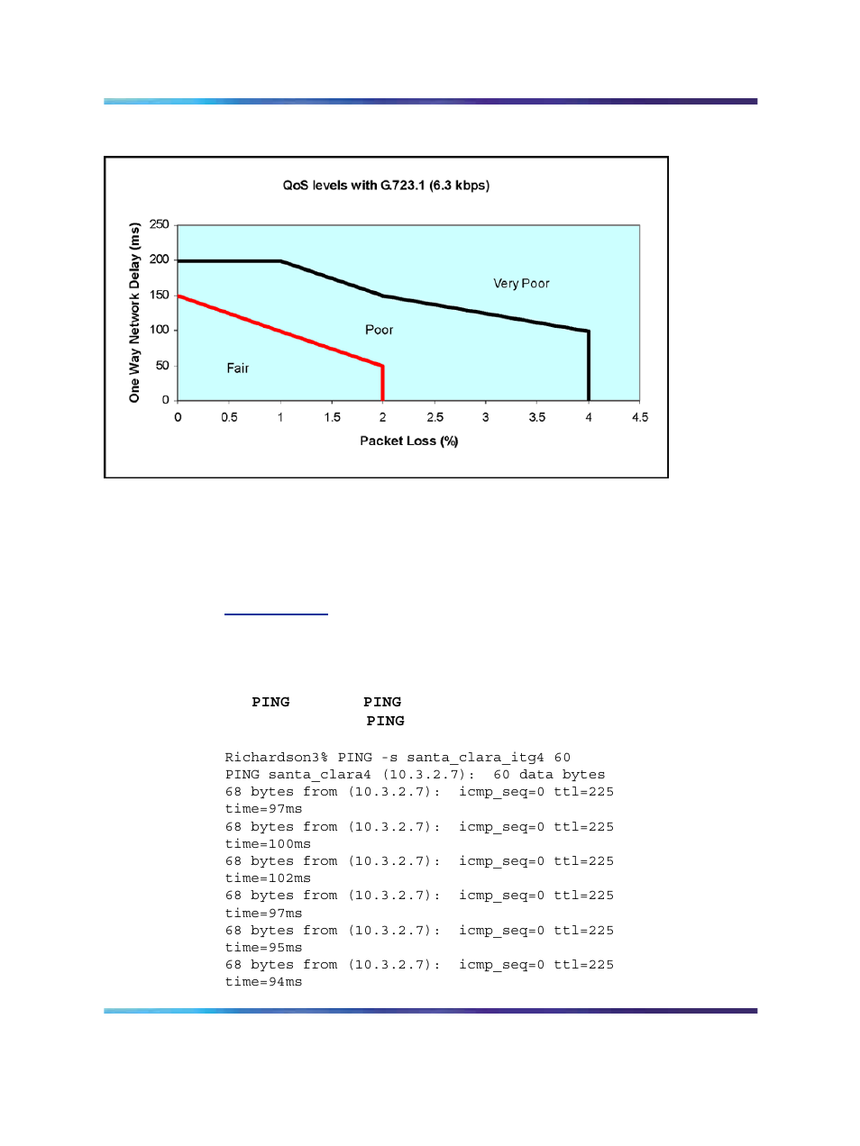 Obtain qos measurement tools, Measure end-to-end network delay, Figure 30 qos level with g.723 codec | Figure 30 "qos level | Nortel Networks NN43001-563 User Manual | Page 144 / 490