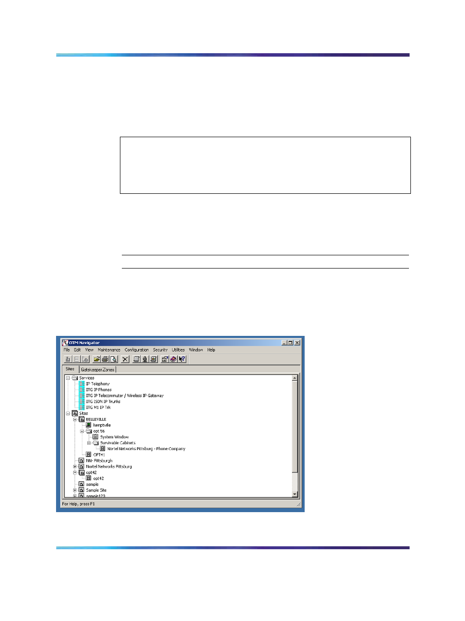 Add a site and system, Add a site, Figure 67 tm 3.1 navigator | Procedure 39 adding a site | Nortel Networks NN43001-563 User Manual | Page 282 / 490