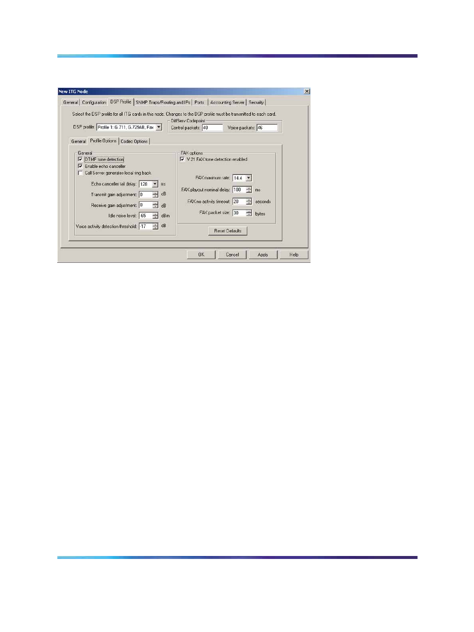 Figure 98 "dsp profile sub-tabs | Nortel Networks NN43001-563 User Manual | Page 308 / 490