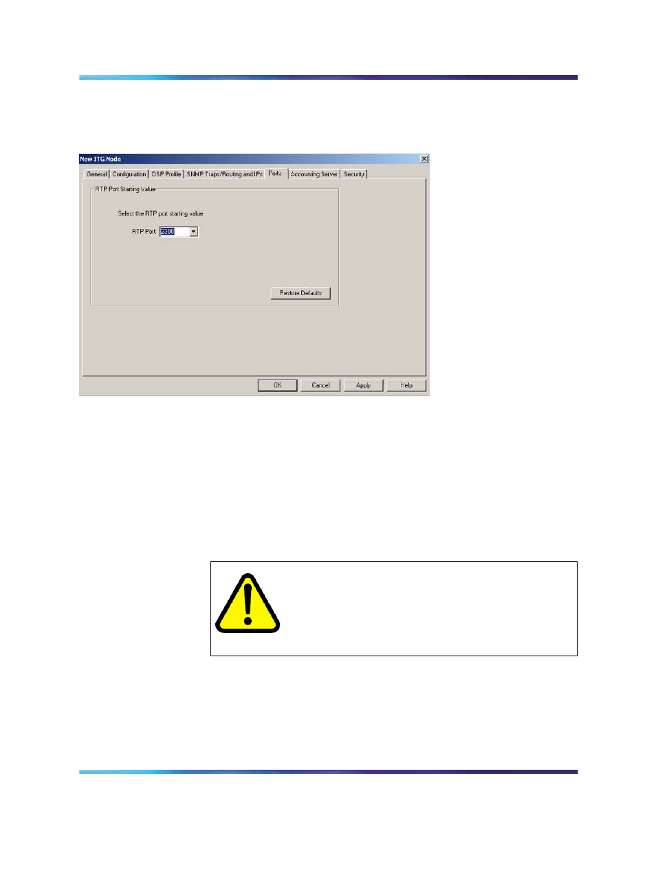 Figure 100 new itg node ports tab, Add the node | Nortel Networks NN43001-563 User Manual | Page 310 / 490