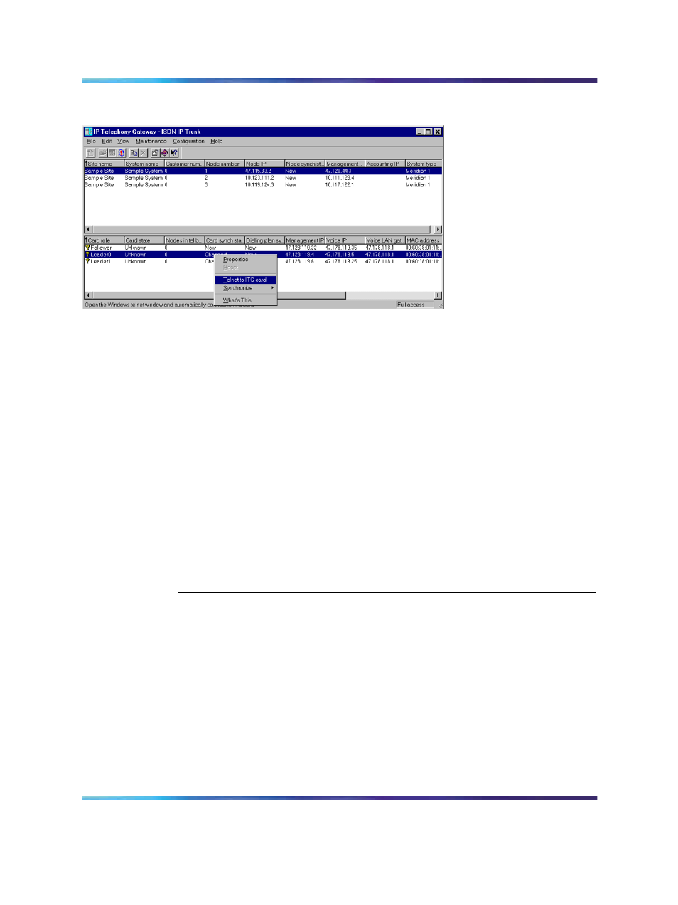 Figure 147 select card and open telnet session, Figure 147 "select | Nortel Networks NN43001-563 User Manual | Page 369 / 490