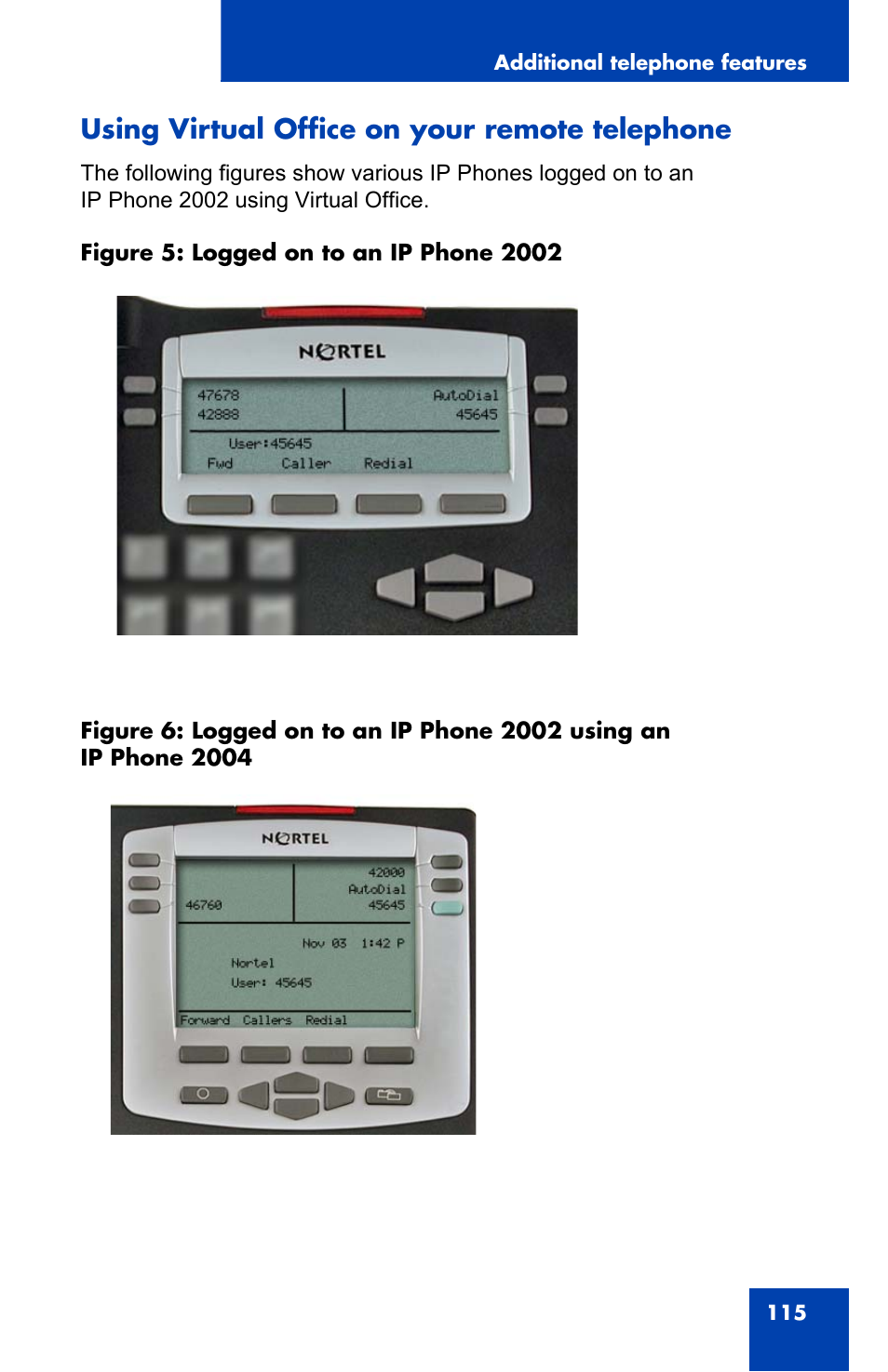 Using virtual office on your remote telephone | Nortel Networks 2002 User Manual | Page 115 / 152