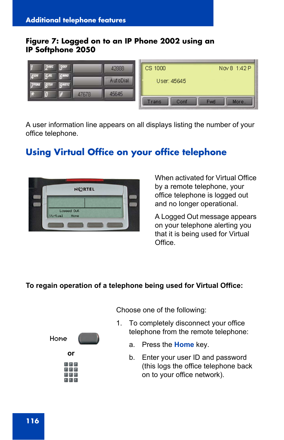 Using virtual office on your office telephone | Nortel Networks 2002 User Manual | Page 116 / 152