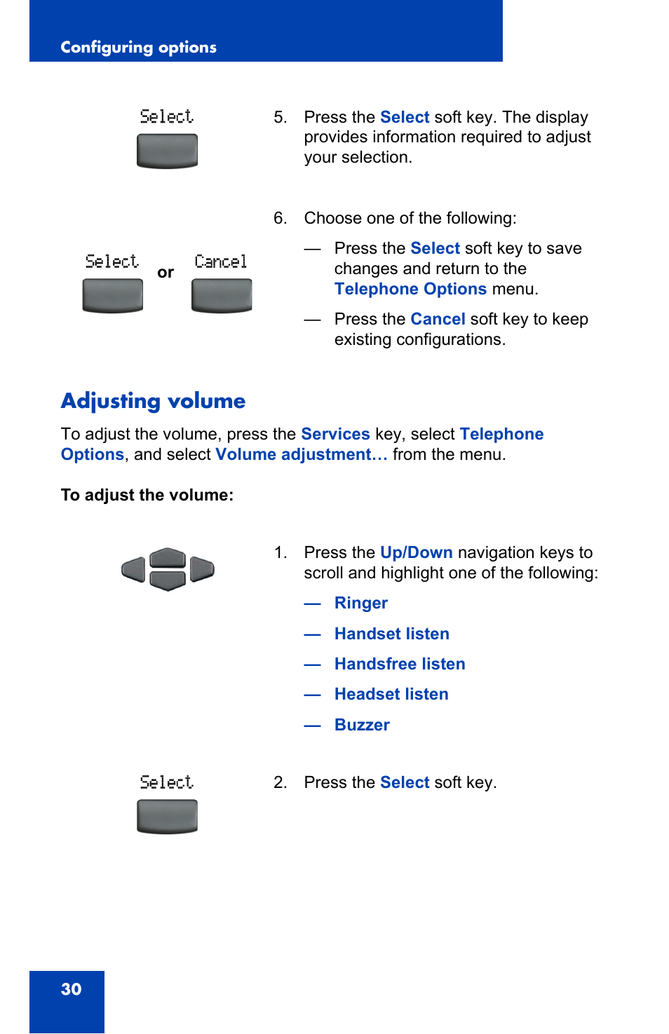 Adjusting volume | Nortel Networks 2002 User Manual | Page 30 / 152