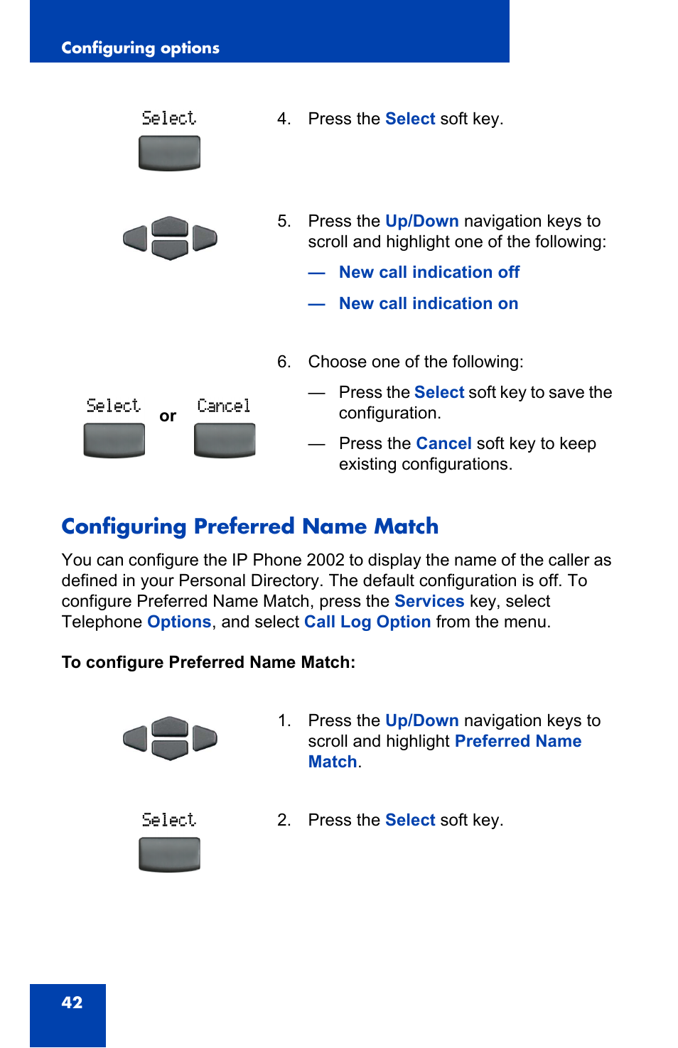 Configuring preferred name match | Nortel Networks 2002 User Manual | Page 42 / 152