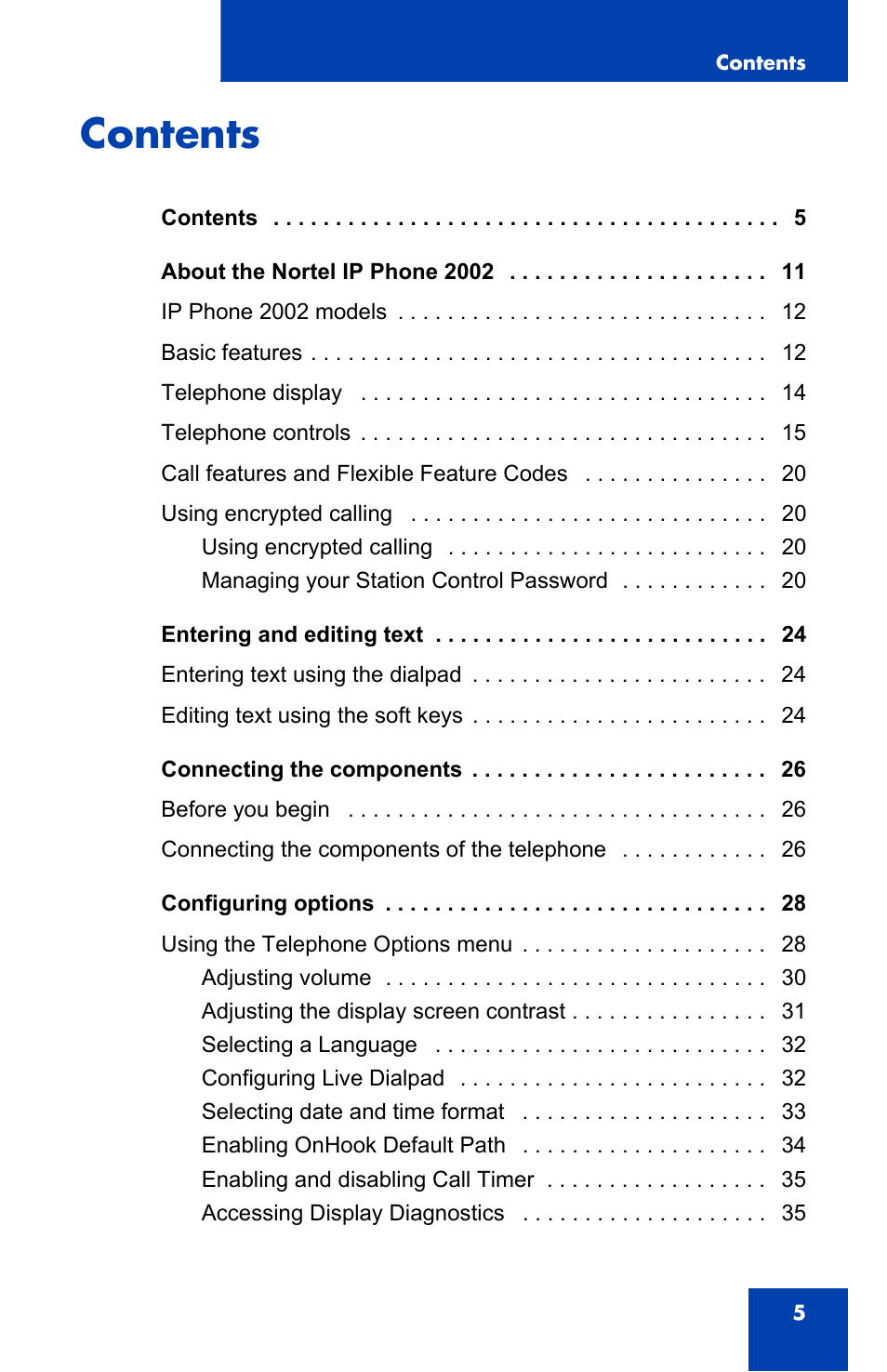 Nortel Networks 2002 User Manual | Page 5 / 152