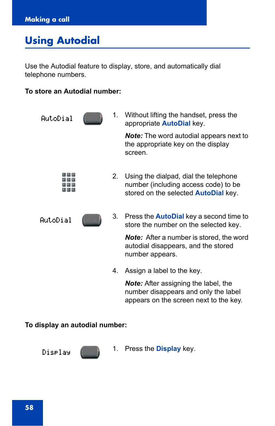 Using autodial | Nortel Networks 2002 User Manual | Page 58 / 152