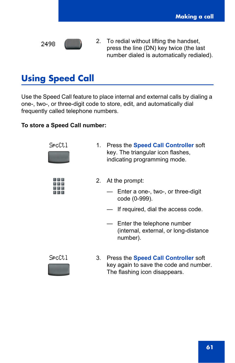 Using speed call | Nortel Networks 2002 User Manual | Page 61 / 152