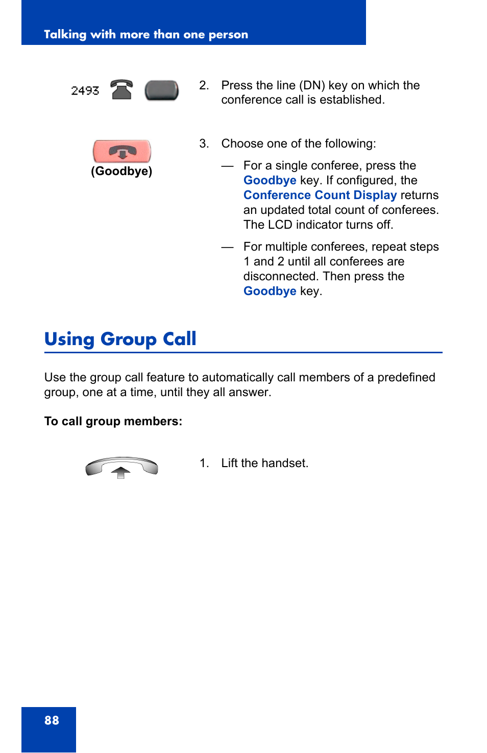 Using group call | Nortel Networks 2002 User Manual | Page 88 / 152