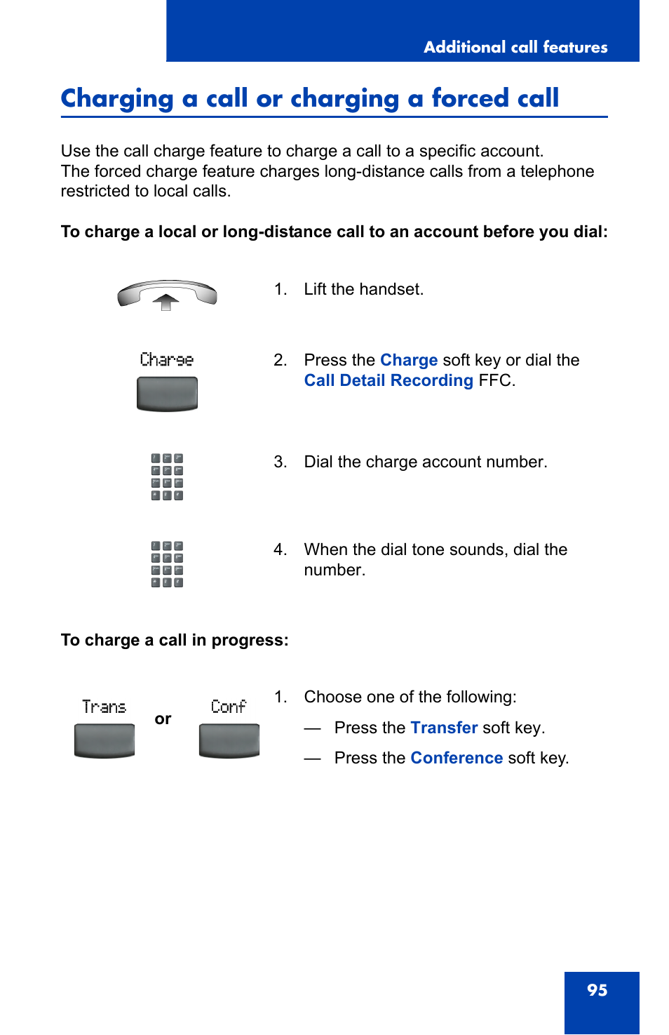 Charging a call or charging a forced call | Nortel Networks 2002 User Manual | Page 95 / 152