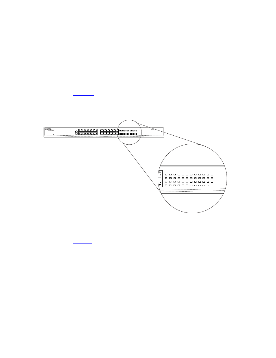 Leds, Leds -5, Figure 1-4 | Baystack 70-24t 10/100 ethernet switch leds -5, Table 1-1 provides descriptions of the leds, Introduction | Nortel Networks 70 Series User Manual | Page 21 / 56