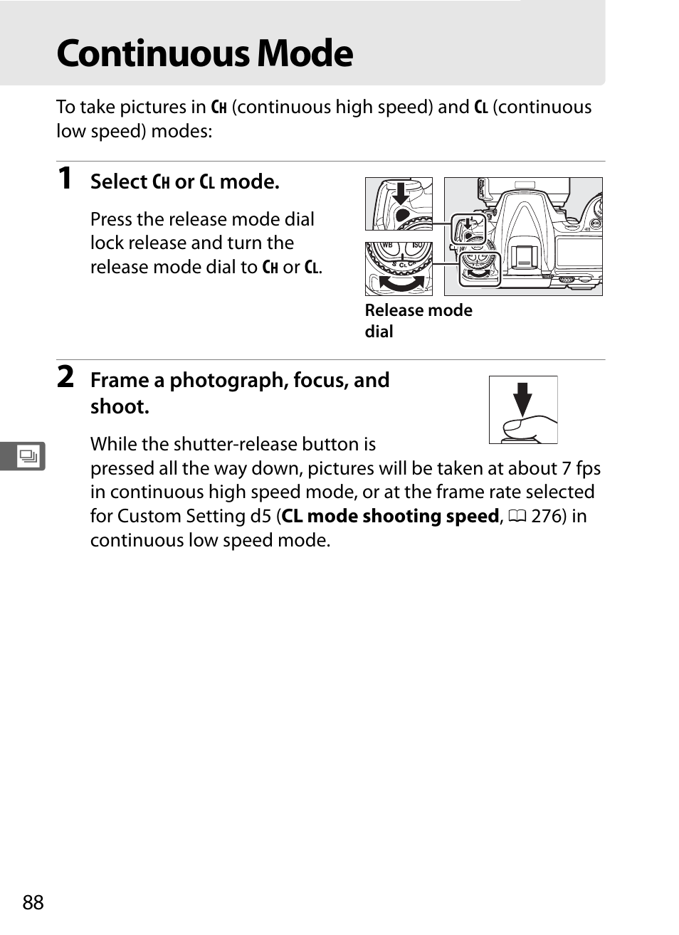 Continuous mode | Nikon D300s User Manual | Page 114 / 432