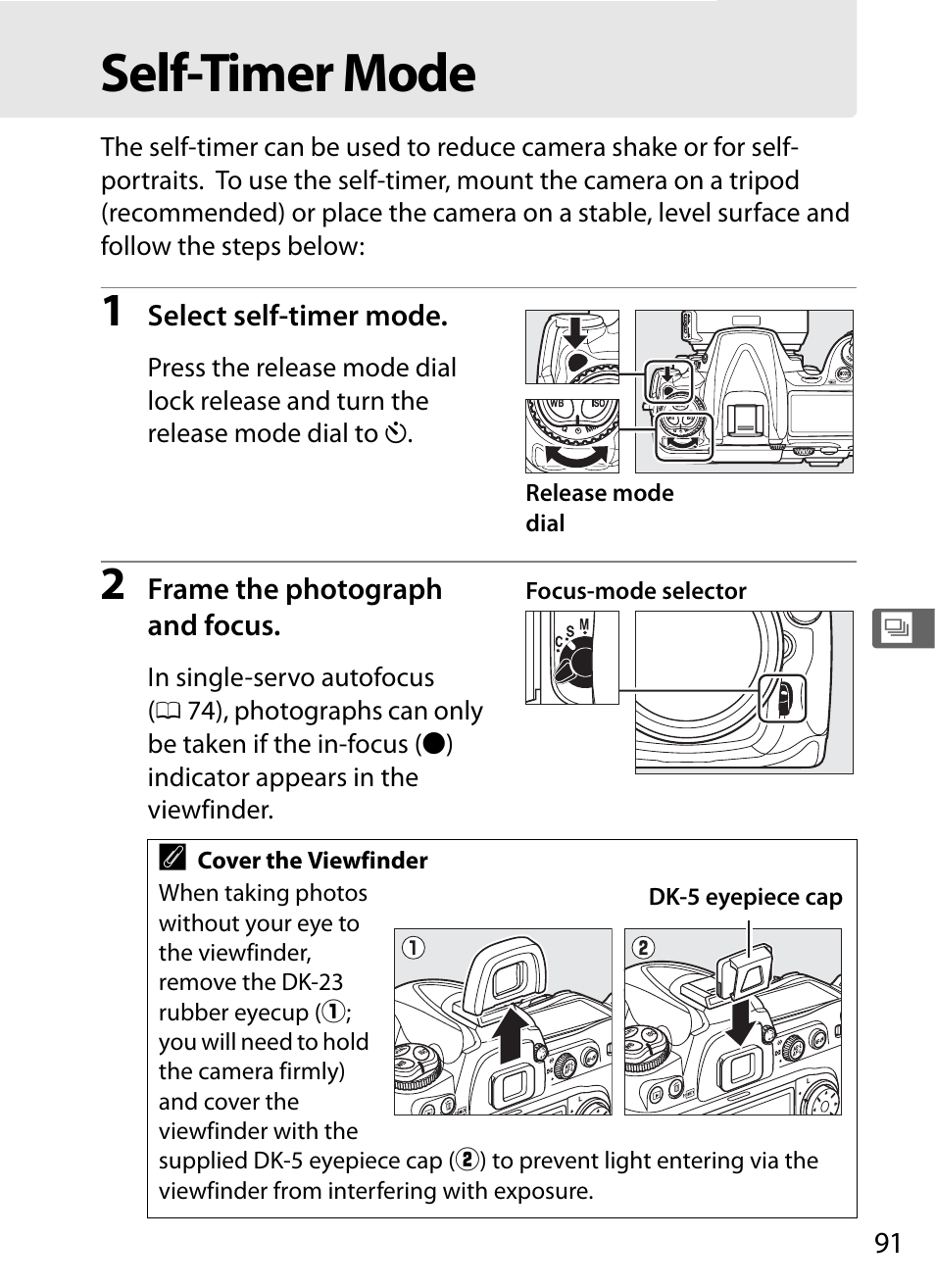 Self-timer mode | Nikon D300s User Manual | Page 117 / 432