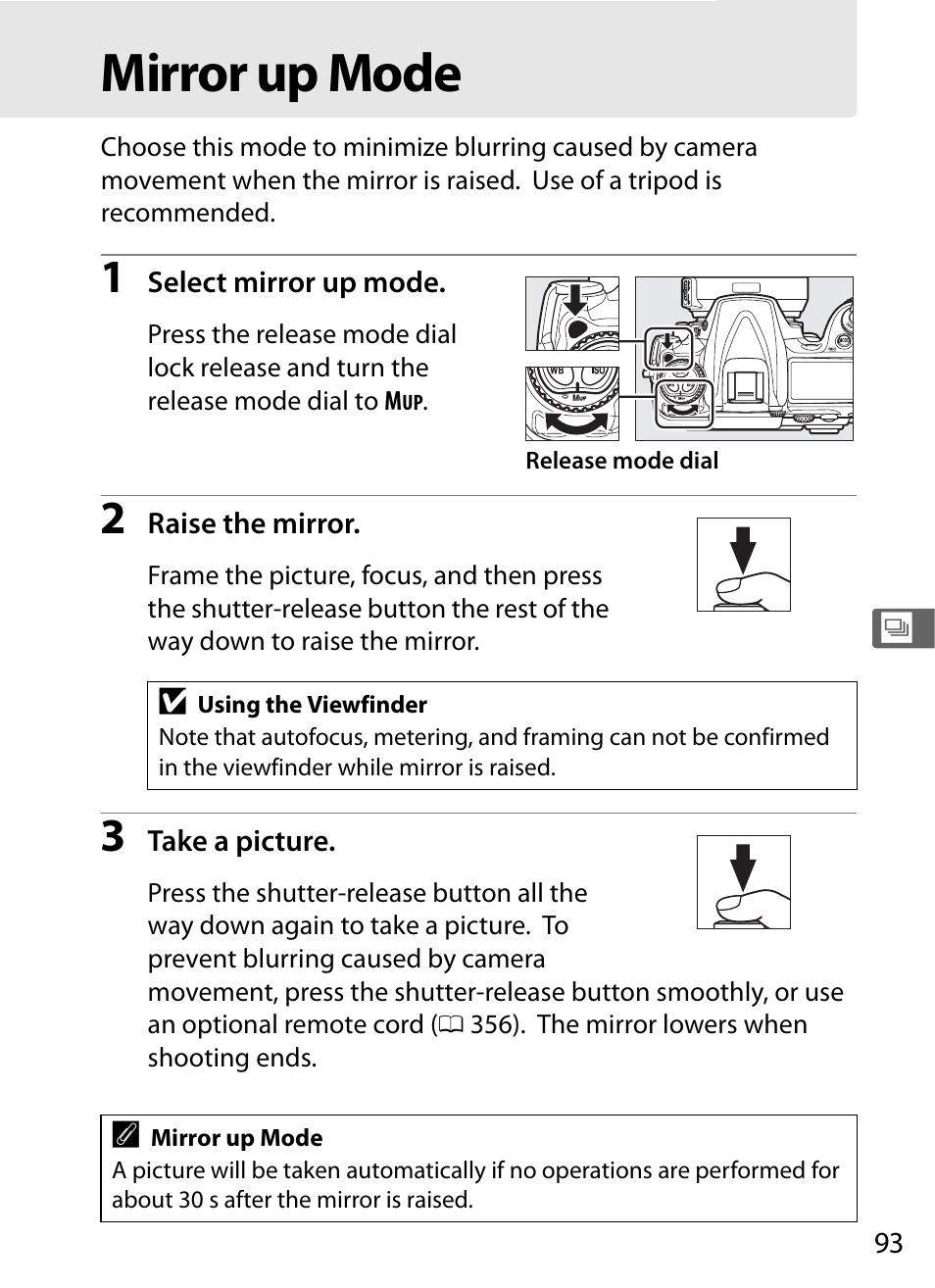 Mirror up mode | Nikon D300s User Manual | Page 119 / 432