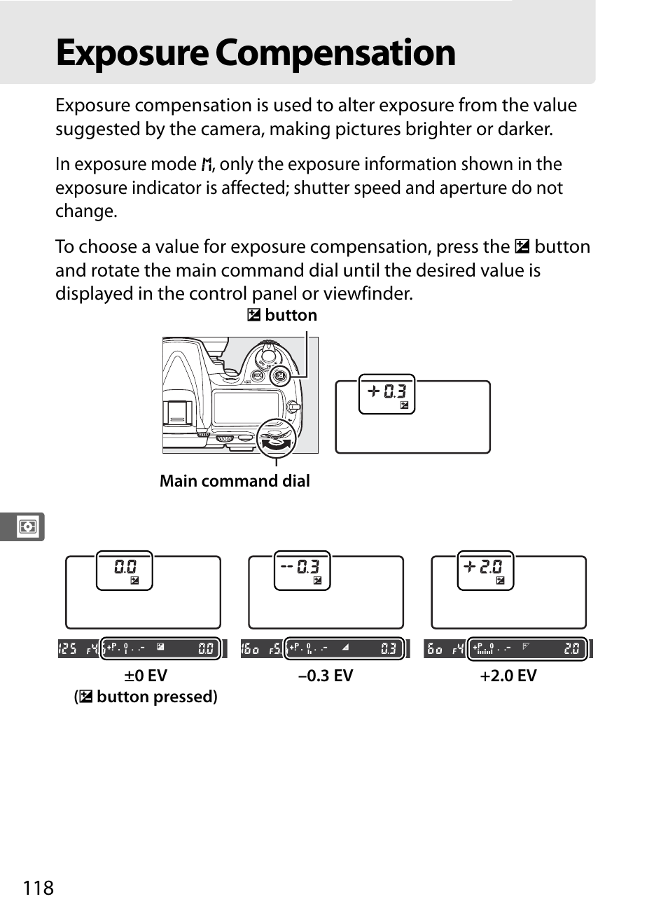 Exposure compensation | Nikon D300s User Manual | Page 144 / 432