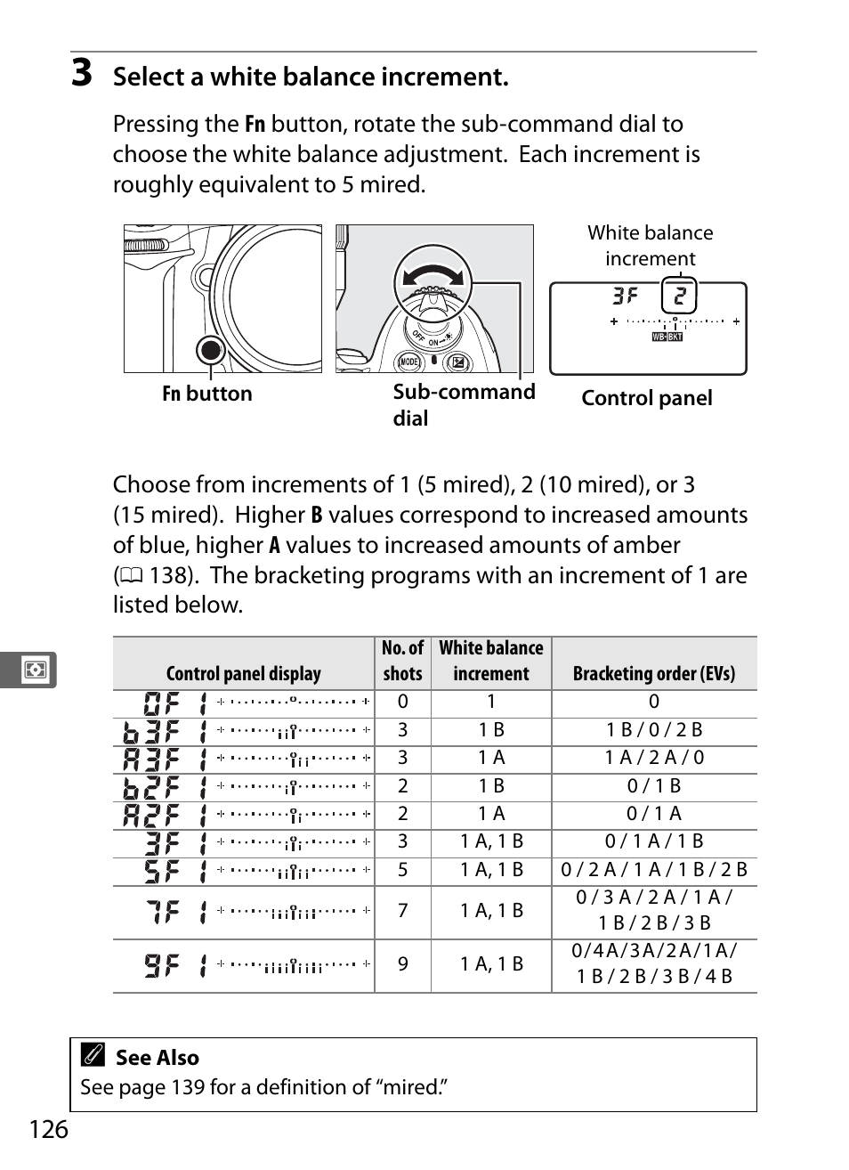 Select a white balance increment | Nikon D300s User Manual | Page 152 / 432