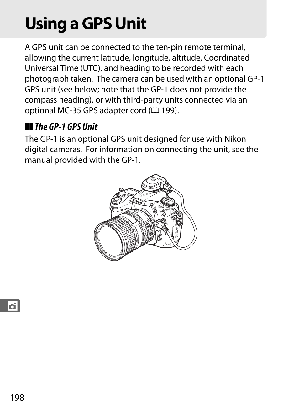 Using a gps unit | Nikon D300s User Manual | Page 224 / 432