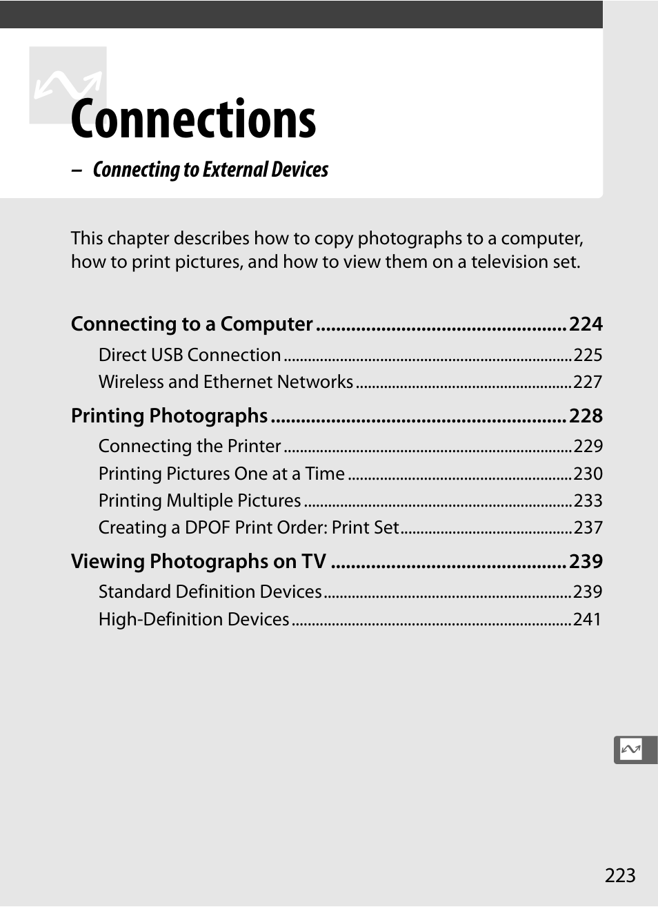 Connections | Nikon D300s User Manual | Page 249 / 432