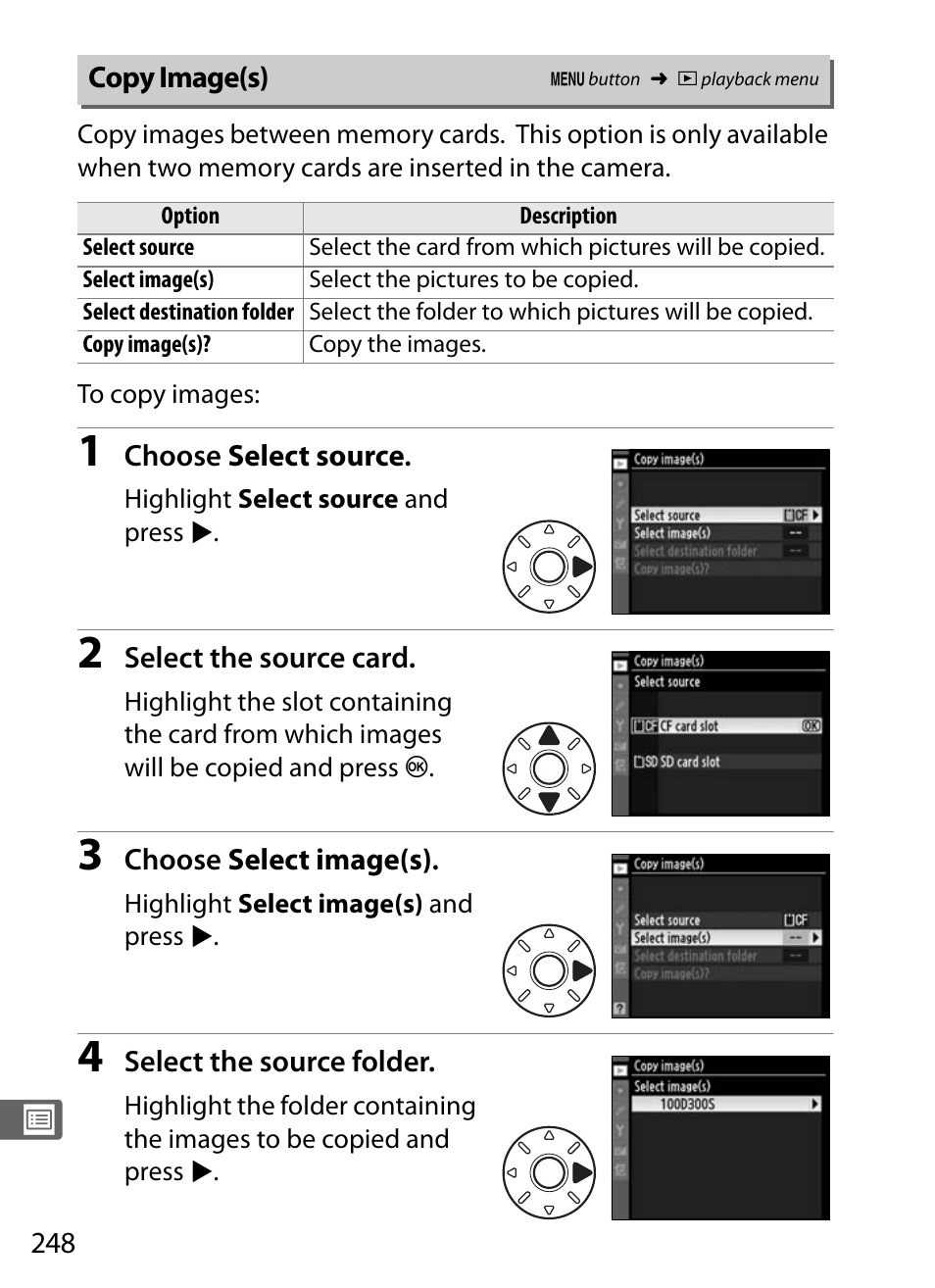 Copy image(s) | Nikon D300s User Manual | Page 274 / 432