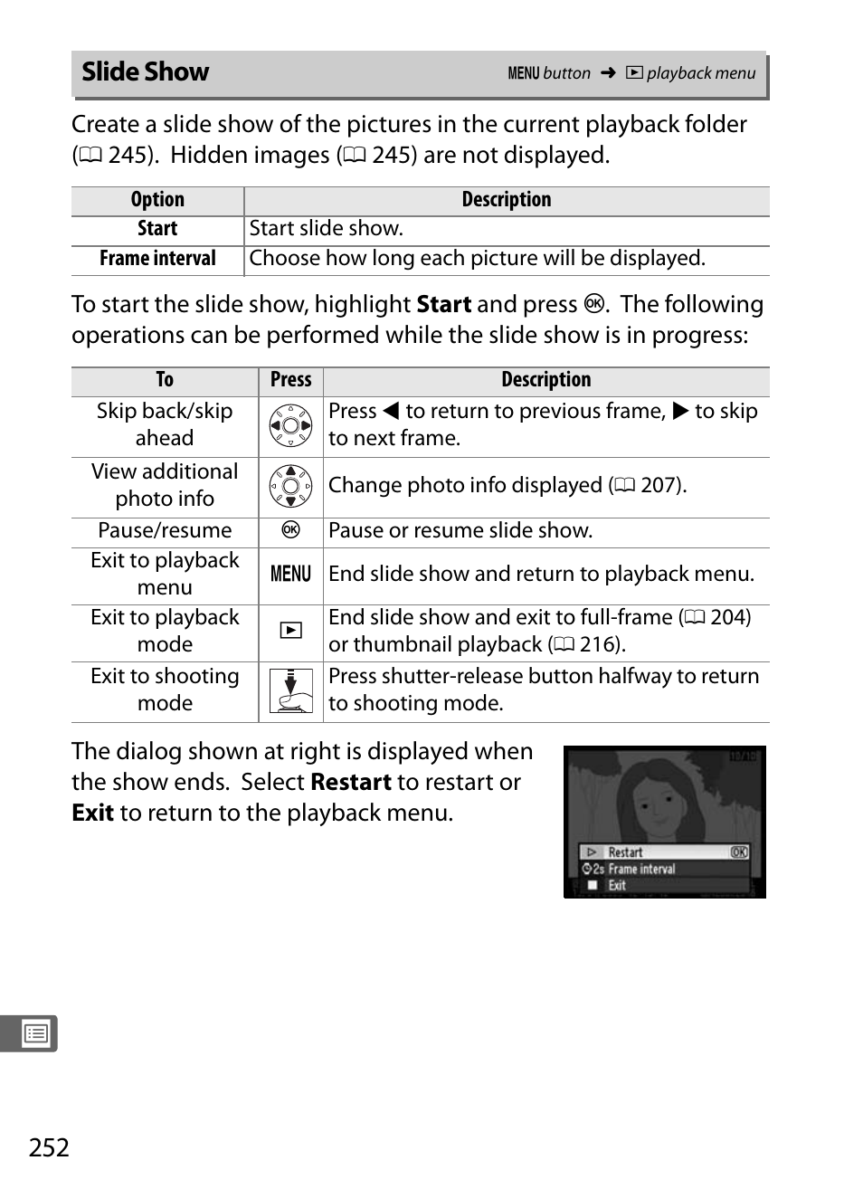 Slide show | Nikon D300s User Manual | Page 278 / 432
