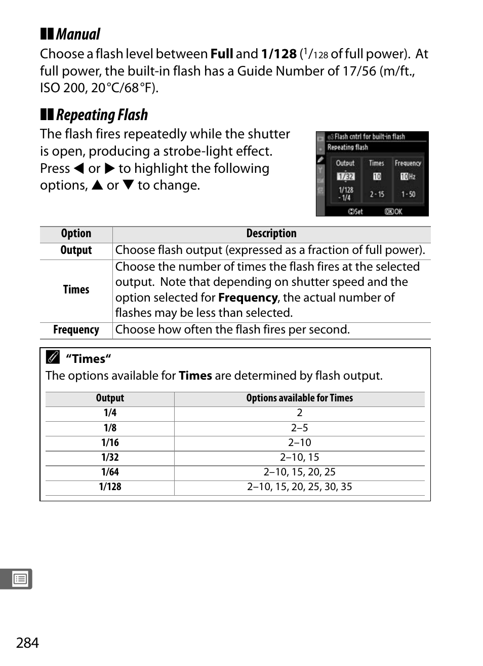 Manual, Repeating flash | Nikon D300s User Manual | Page 310 / 432