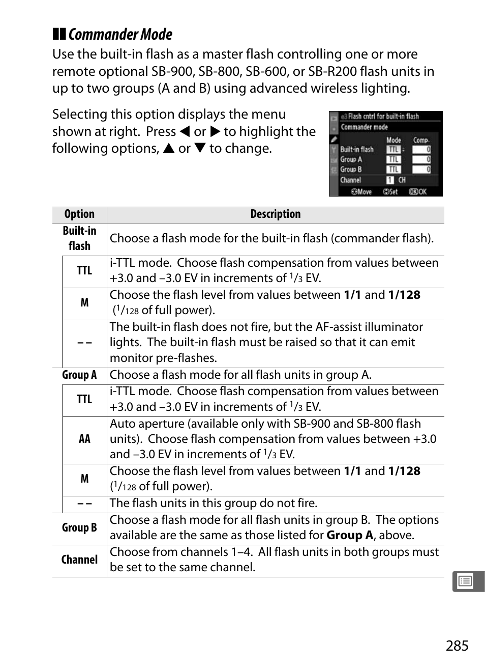 Commander mode | Nikon D300s User Manual | Page 311 / 432