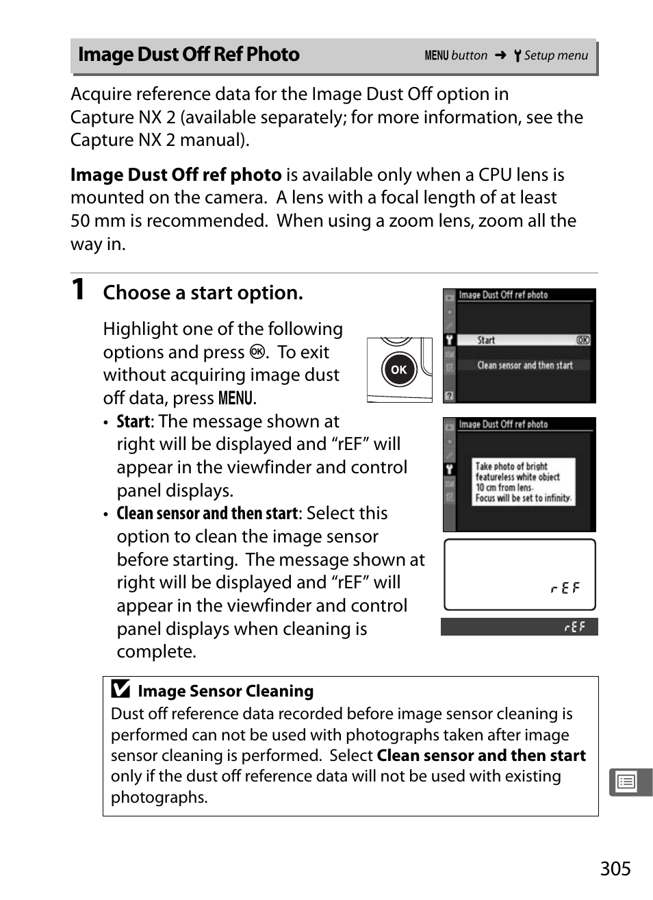 Image dust off ref photo | Nikon D300s User Manual | Page 331 / 432