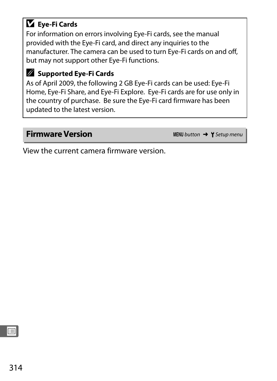 Firmware version | Nikon D300s User Manual | Page 340 / 432