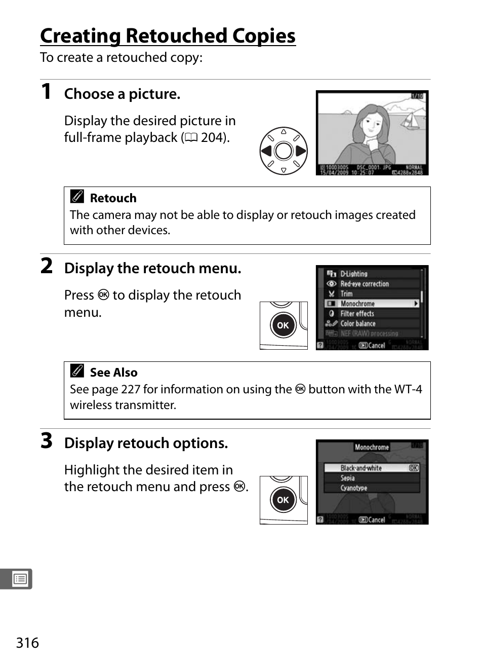 Creating retouched copies | Nikon D300s User Manual | Page 342 / 432