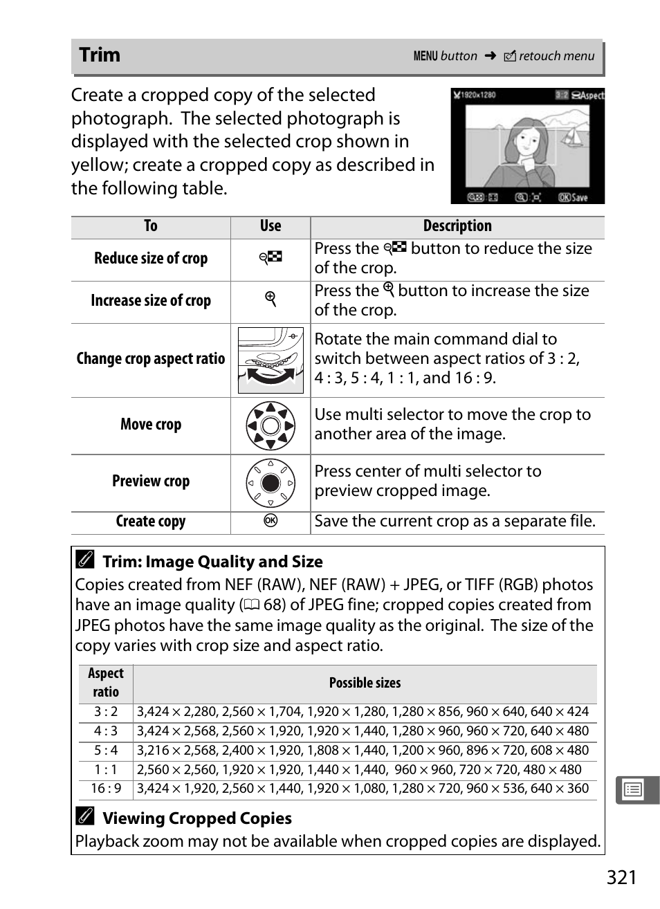 Trim | Nikon D300s User Manual | Page 347 / 432