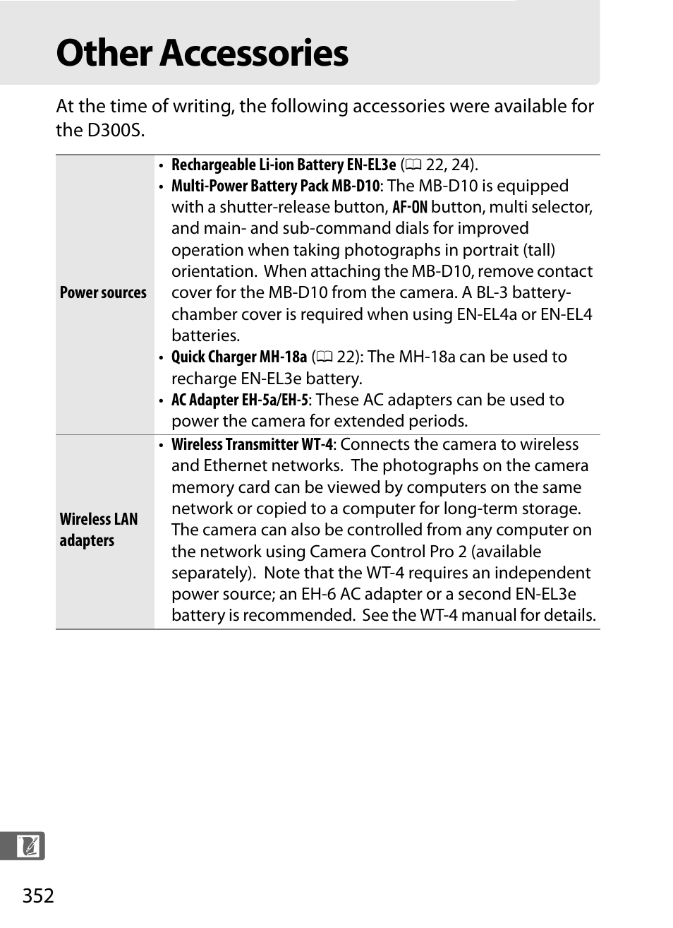 Other accessories | Nikon D300s User Manual | Page 378 / 432