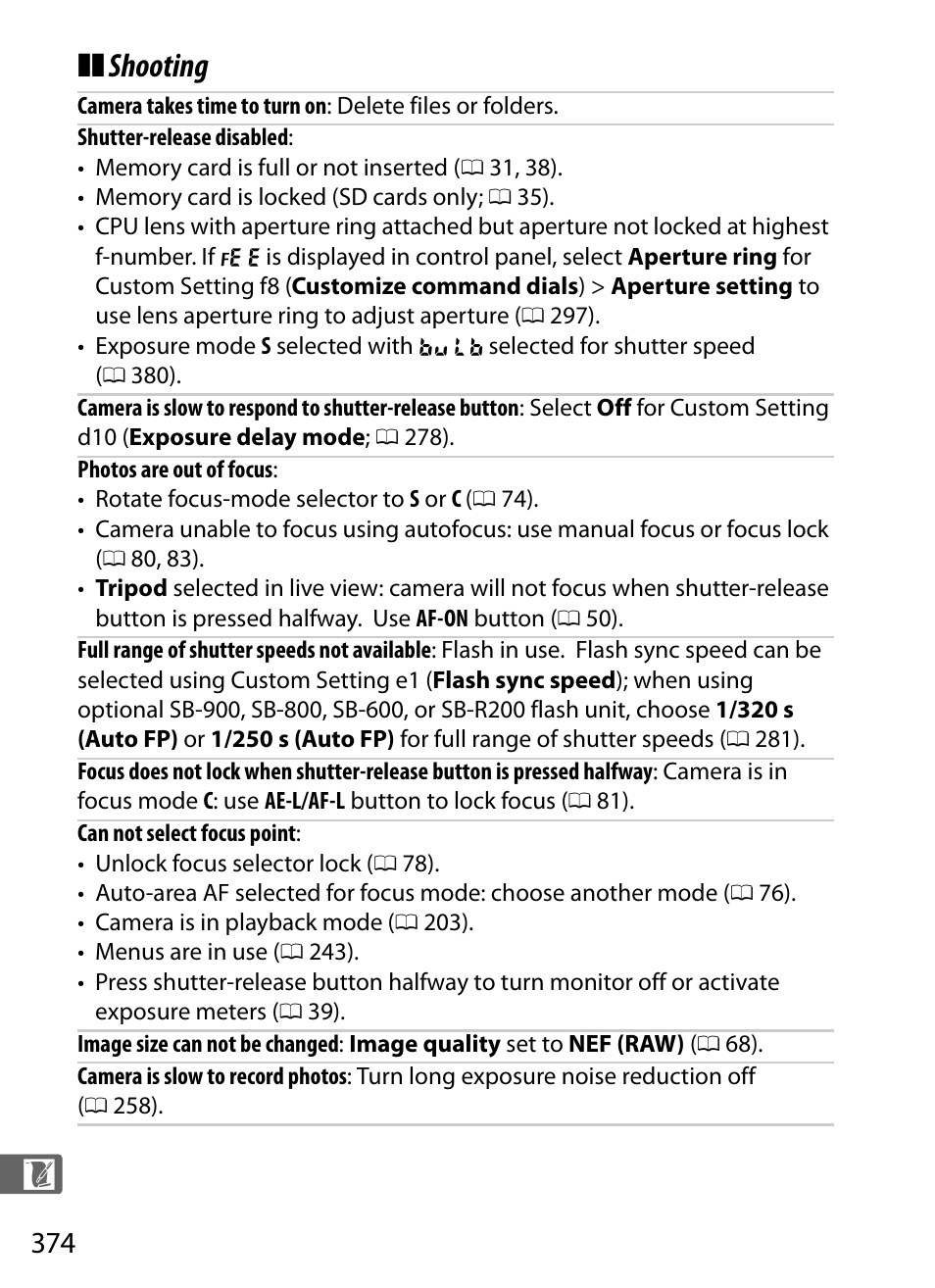 Shooting | Nikon D300s User Manual | Page 400 / 432