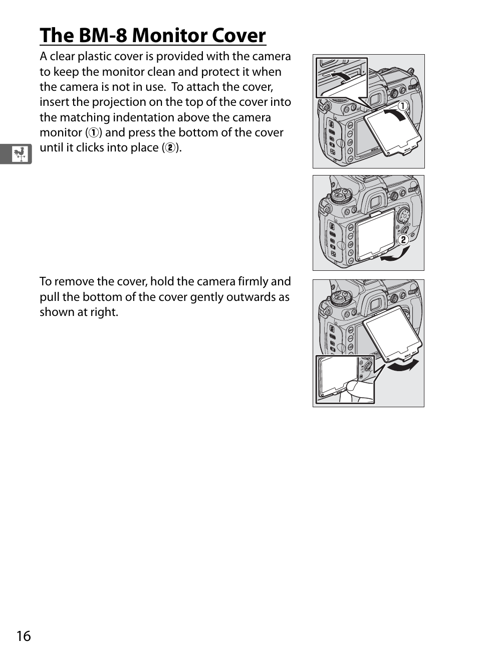 The bm-8 monitor cover | Nikon D300s User Manual | Page 42 / 432