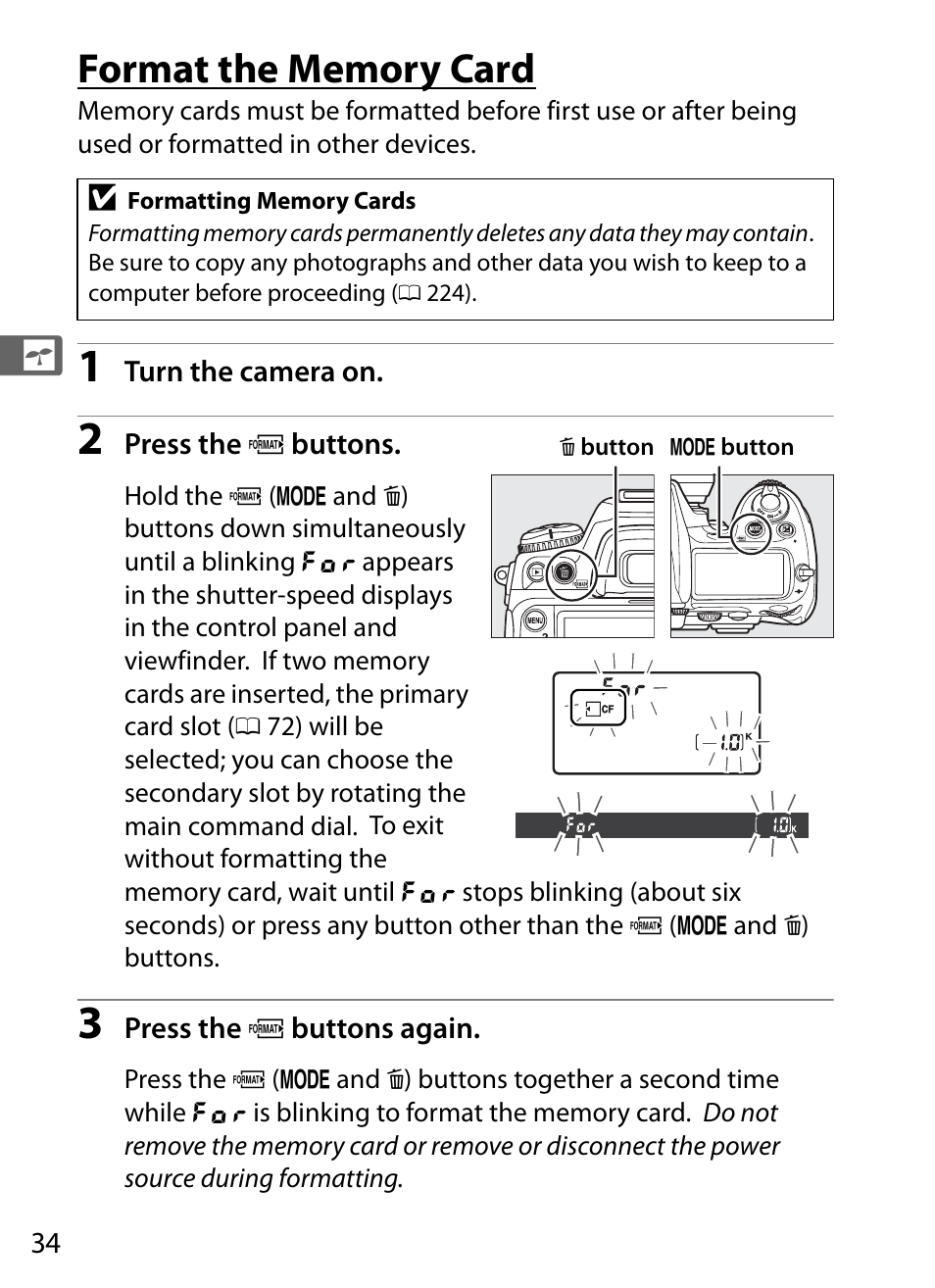 Format the memory card | Nikon D300s User Manual | Page 60 / 432