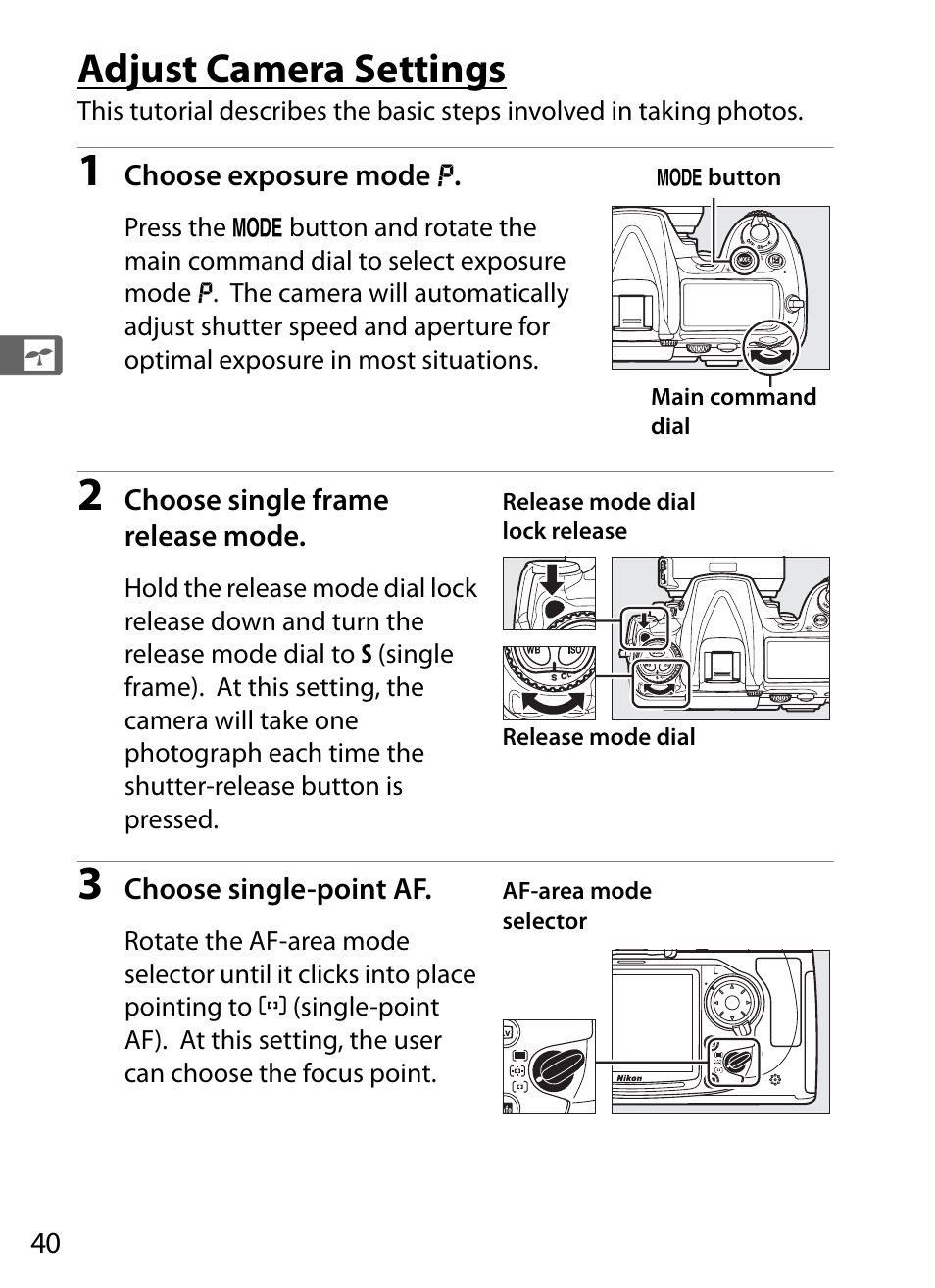Adjust camera settings | Nikon D300s User Manual | Page 66 / 432