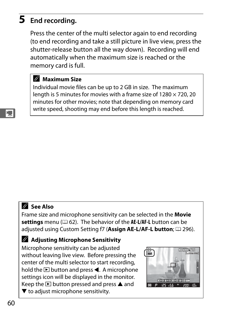 End recording | Nikon D300s User Manual | Page 86 / 432