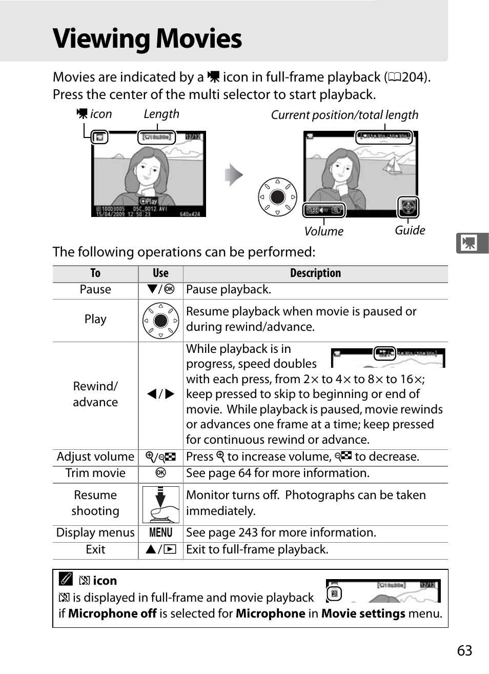 Viewing movies | Nikon D300s User Manual | Page 89 / 432