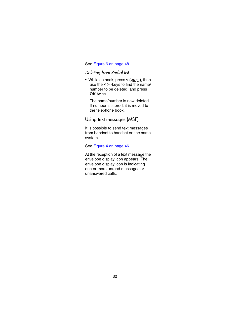 Using text messages (msf) | Nortel Networks Passport 7420 User Manual | Page 32 / 50