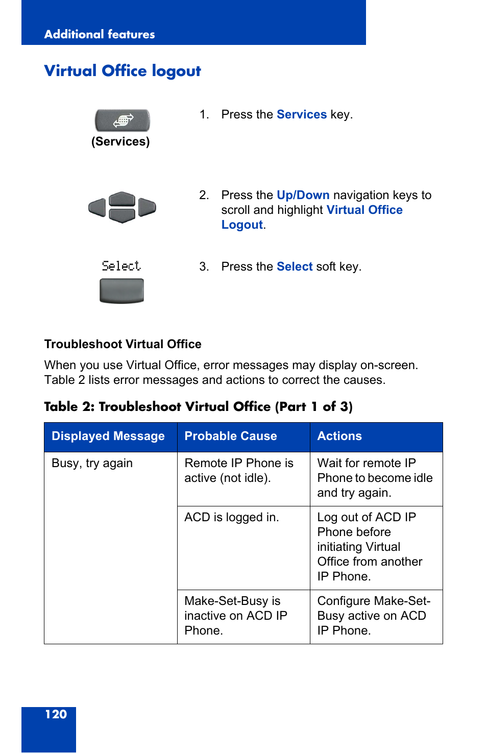 Virtual office logout | Nortel Networks 2004 User Manual | Page 120 / 150