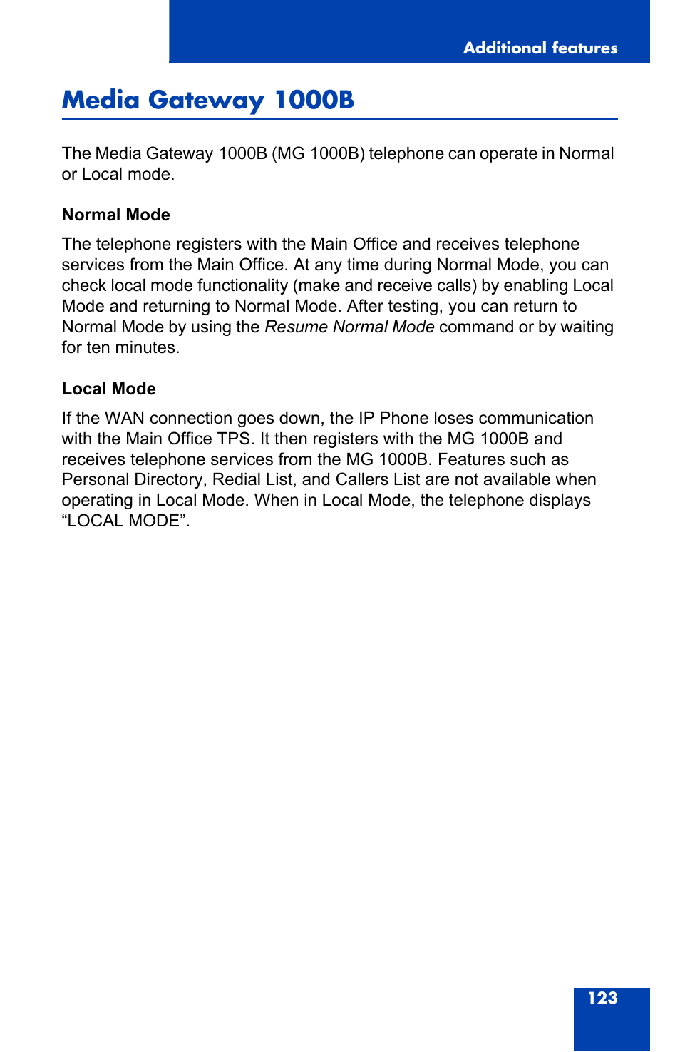 Media gateway 1000b | Nortel Networks 2004 User Manual | Page 123 / 150