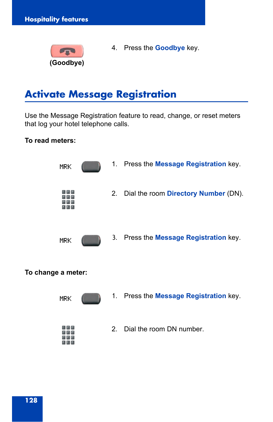 Activate message registration | Nortel Networks 2004 User Manual | Page 128 / 150