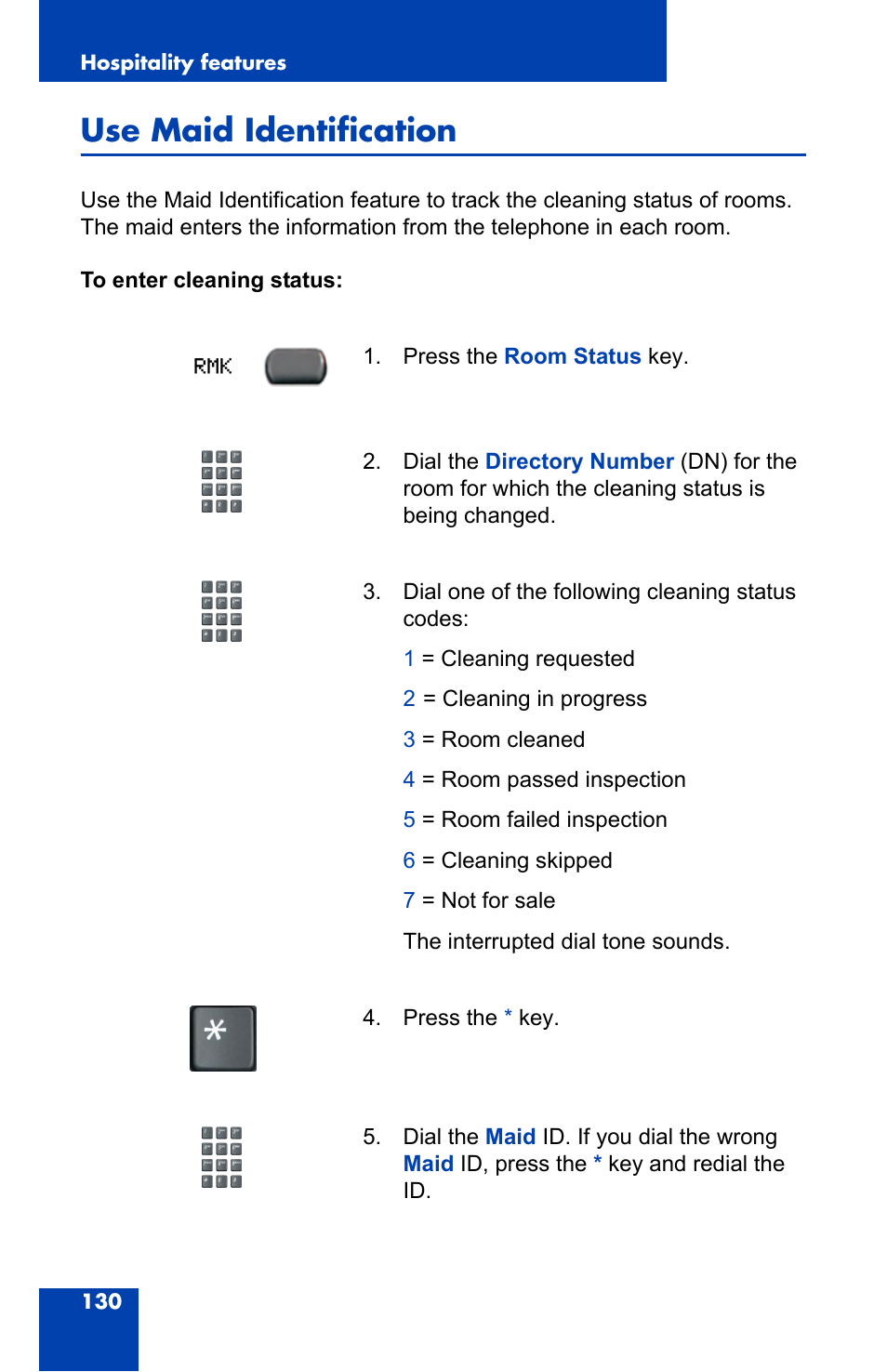 Use maid identification | Nortel Networks 2004 User Manual | Page 130 / 150