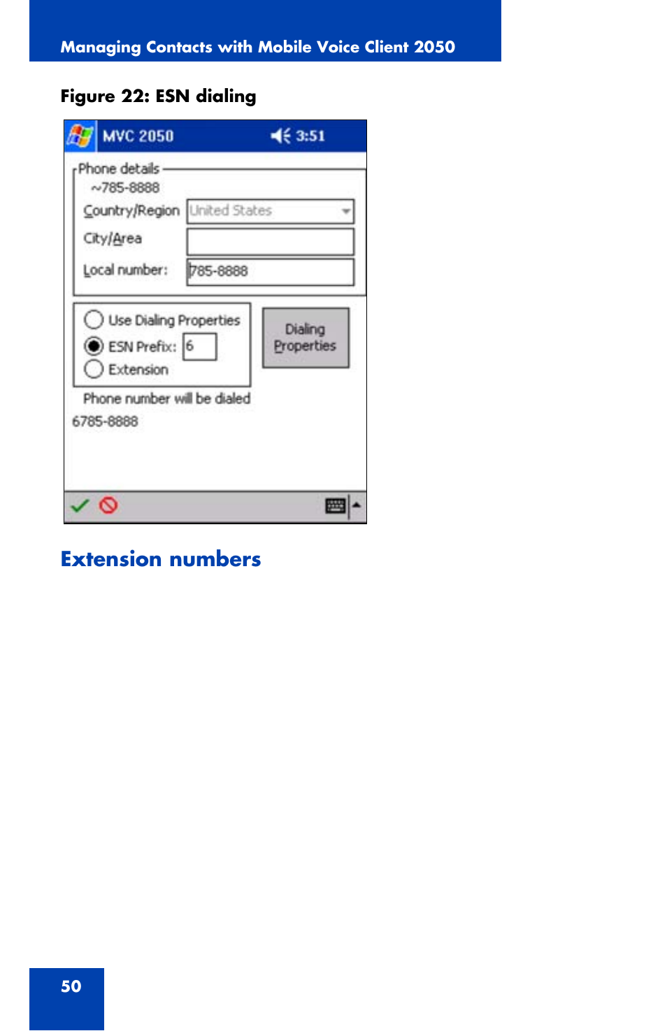 Mvc 2050, Extension numbers | Nortel Networks NN42340-100 User Manual | Page 50 / 88