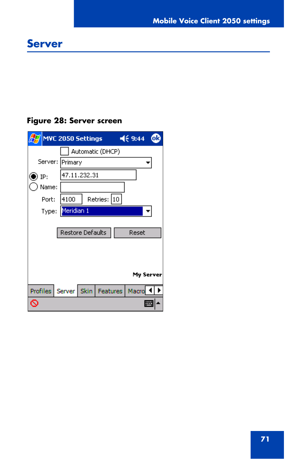 Server | Nortel Networks NN42340-100 User Manual | Page 71 / 88