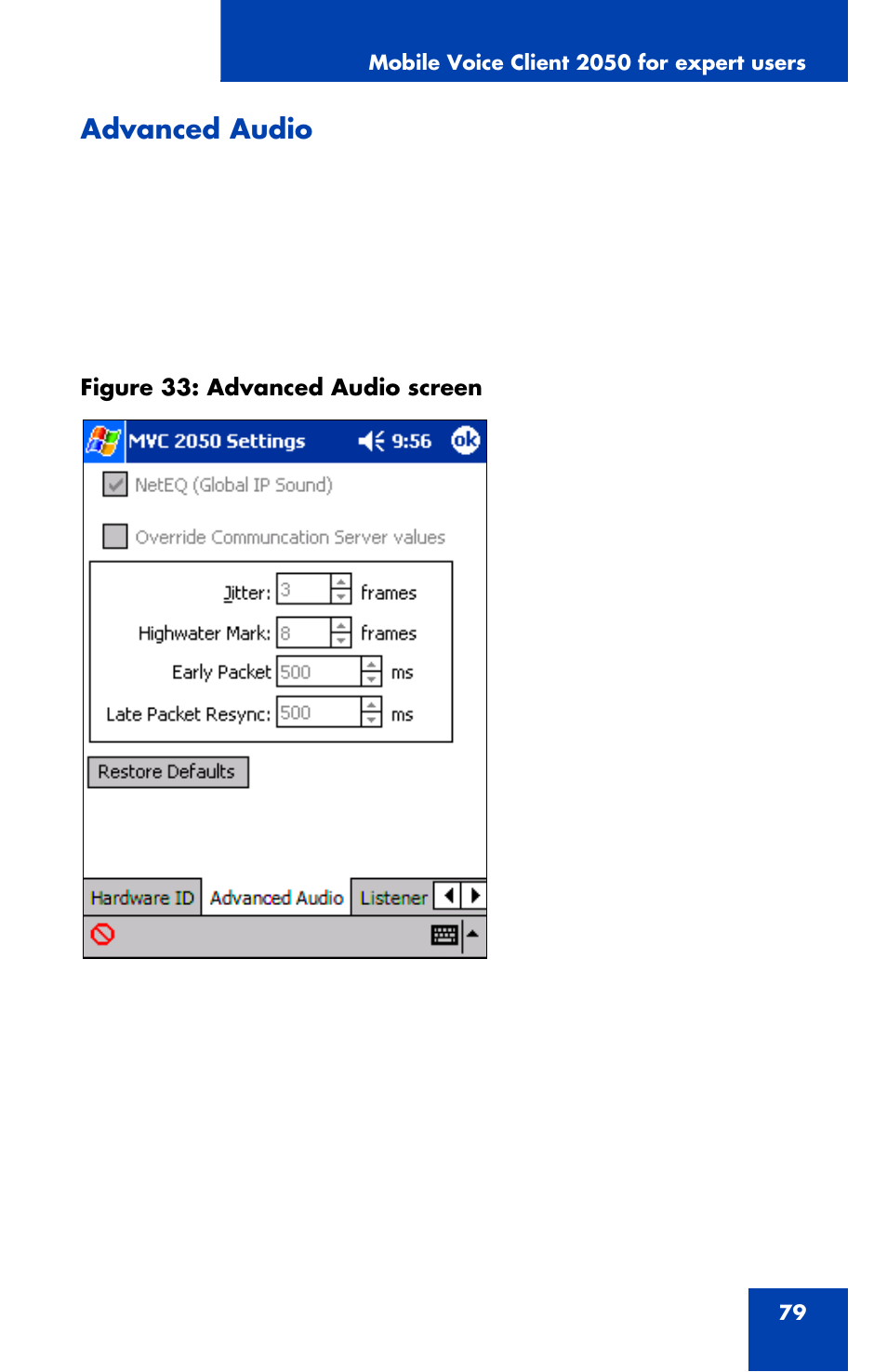 Advanced audio | Nortel Networks NN42340-100 User Manual | Page 79 / 88