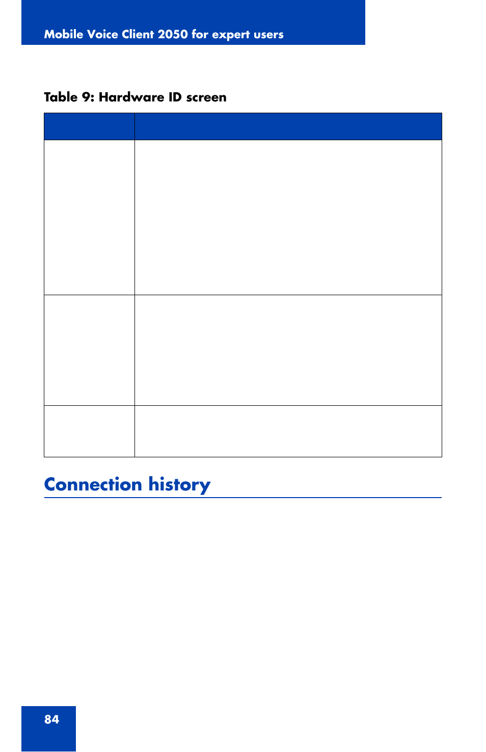 Connection history | Nortel Networks NN42340-100 User Manual | Page 84 / 88